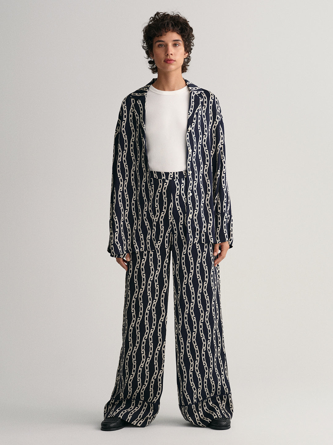 Gant Women Printed Mid-Rise Trousers