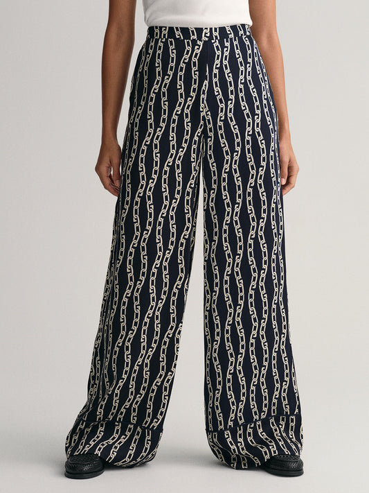 Gant Women Printed Mid-Rise Trousers