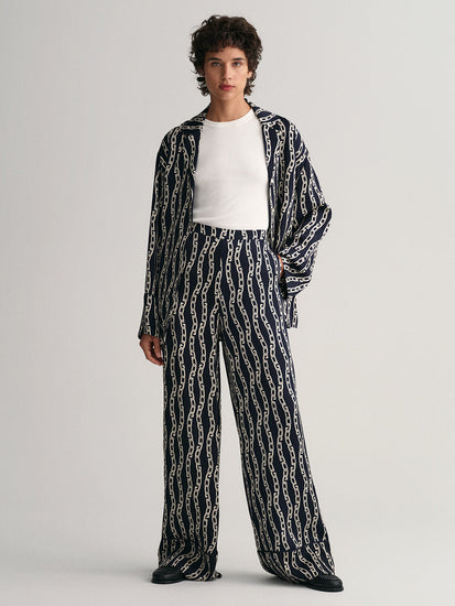 Gant Women Printed Mid-Rise Trousers