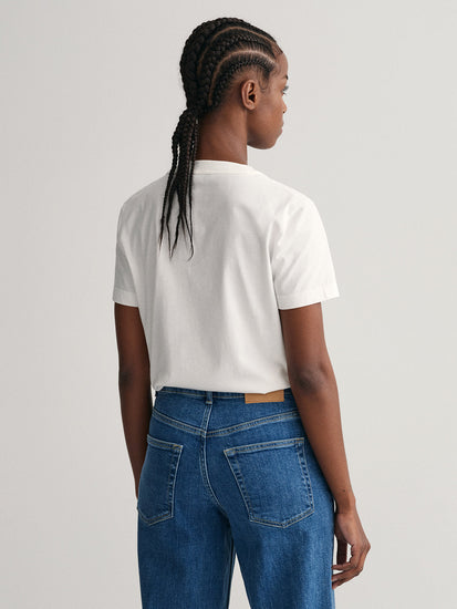 Gant White Preppy Regular Fit T-Shirt