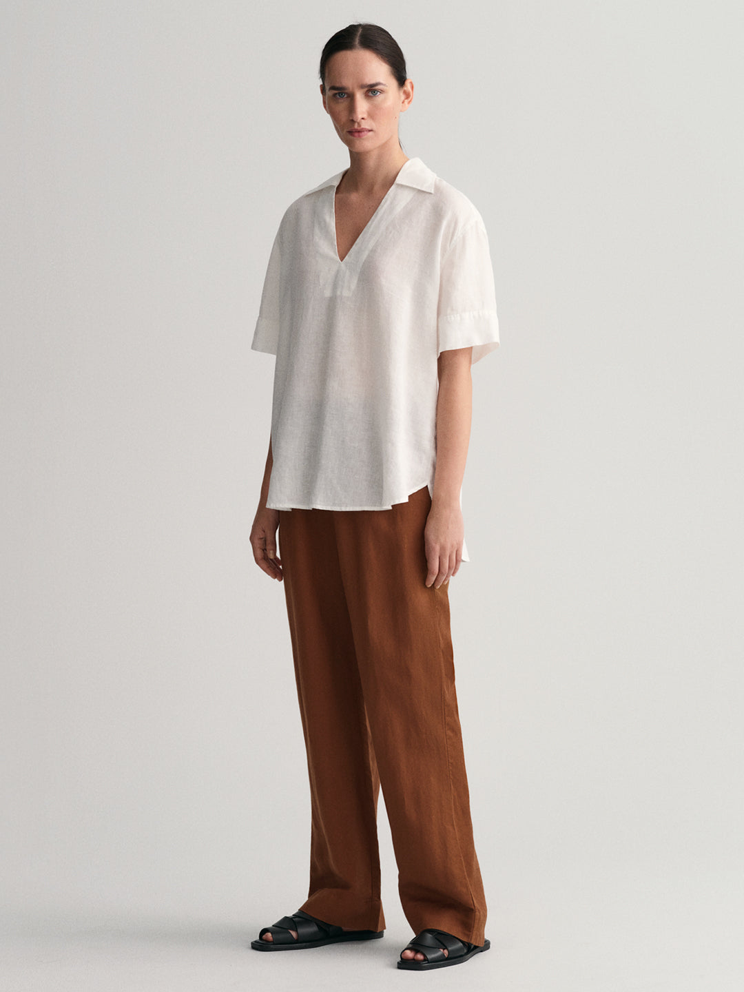 Gant White Preppy Relaxed Fit Top