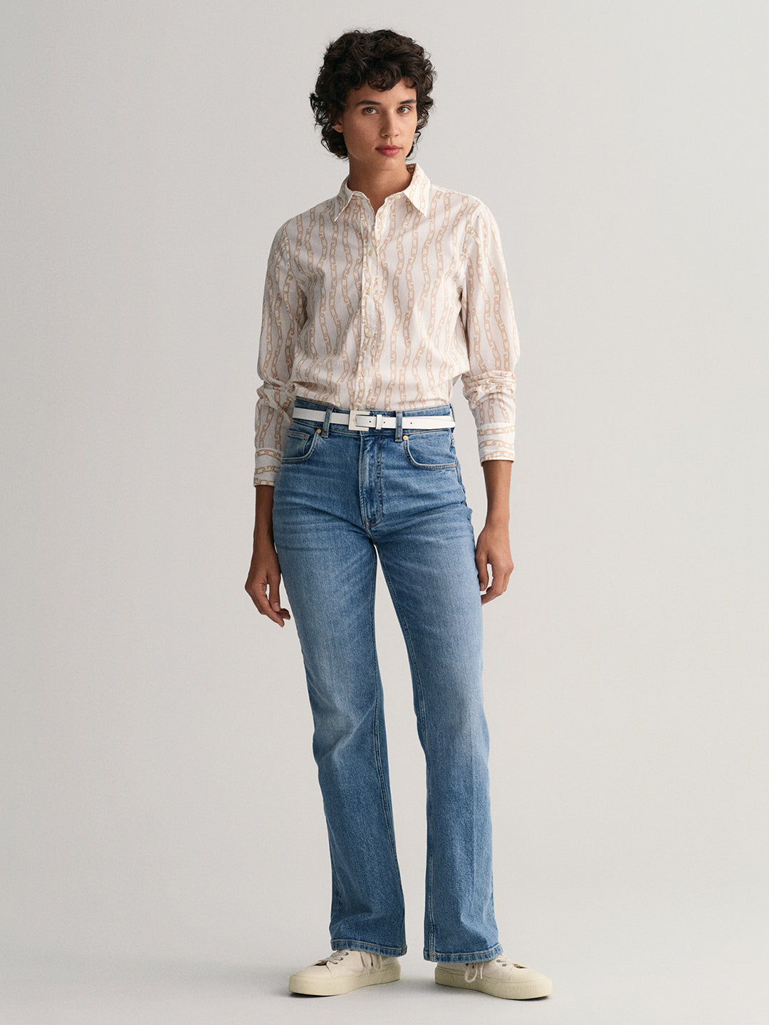 Gant Eggshell Preppy Chain Print Regular Fit Shirt