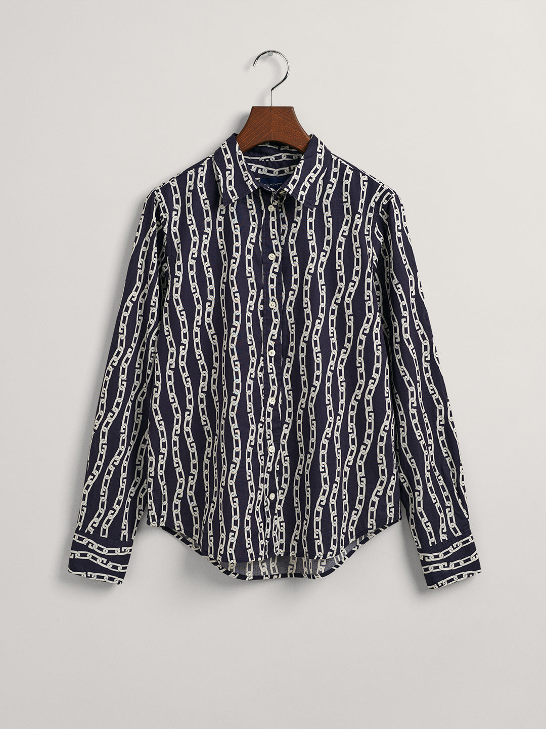 Gant Evening Blue Preppy Chain Print Regular Fit Shirt