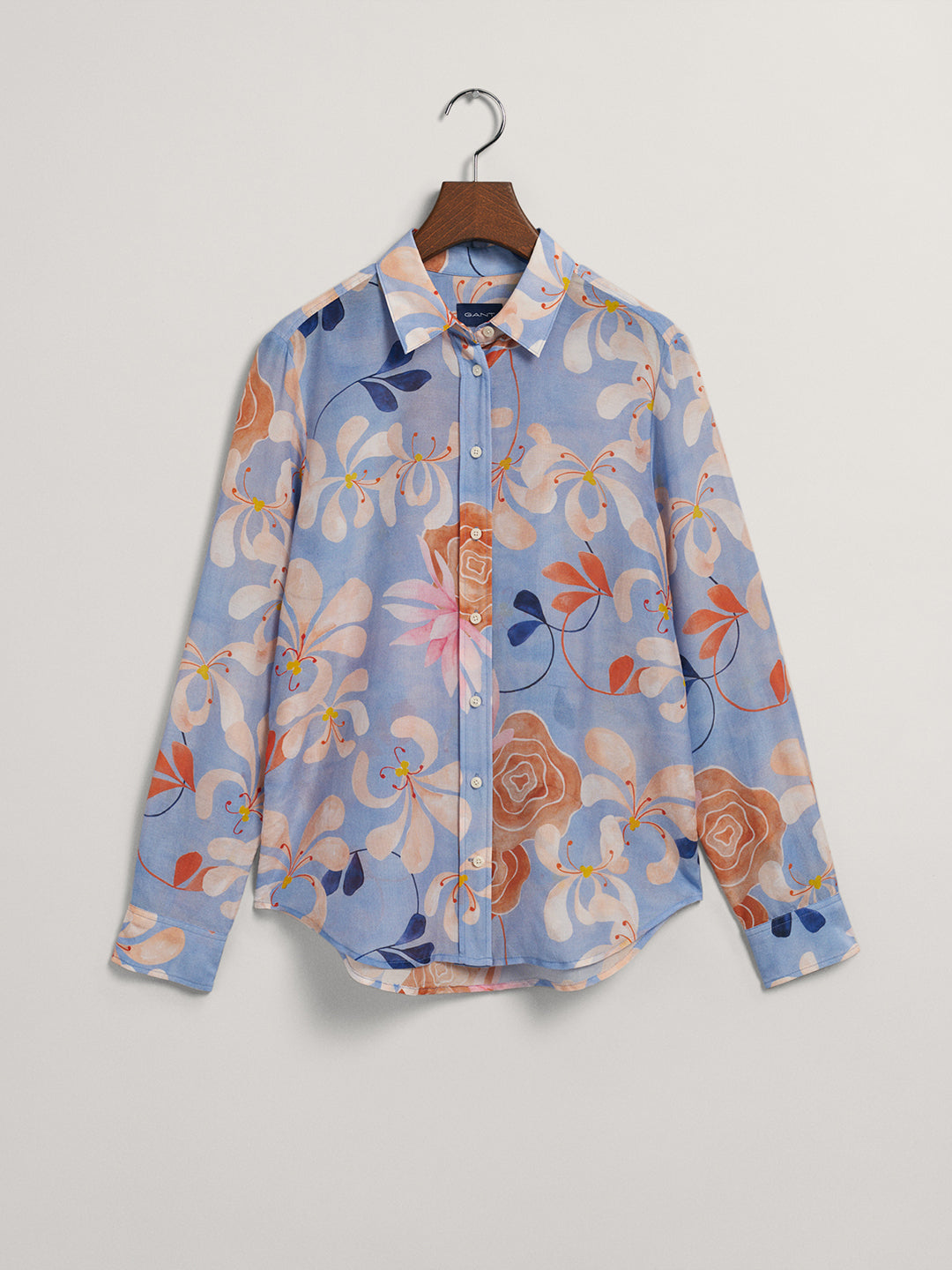 Gant Blue Preppy Floral Print Regular Fit Shirt