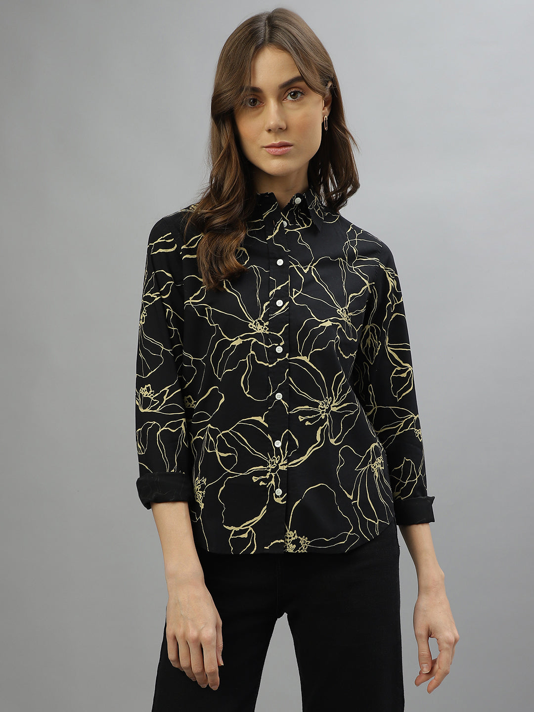 Gant Black Fashion Printed Regular Fit Shirt