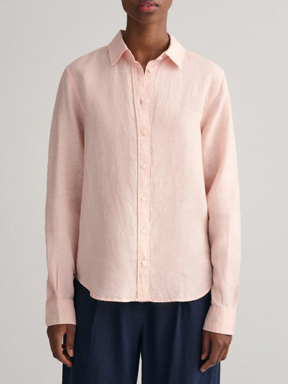 Gant Peach Preppy Regular Fit Linen Shirt