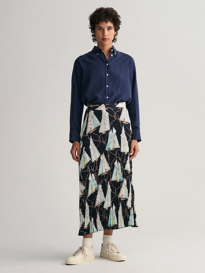 Gant Sailing Printed Accordion Pleated Skirt