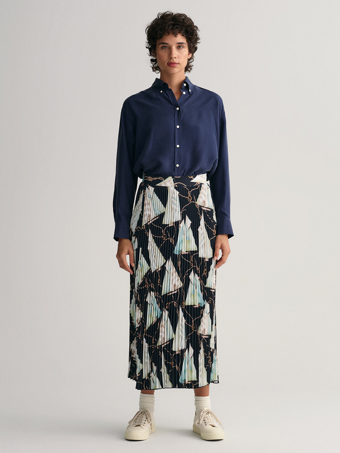 Gant Sailing Printed Accordion Pleated Skirt