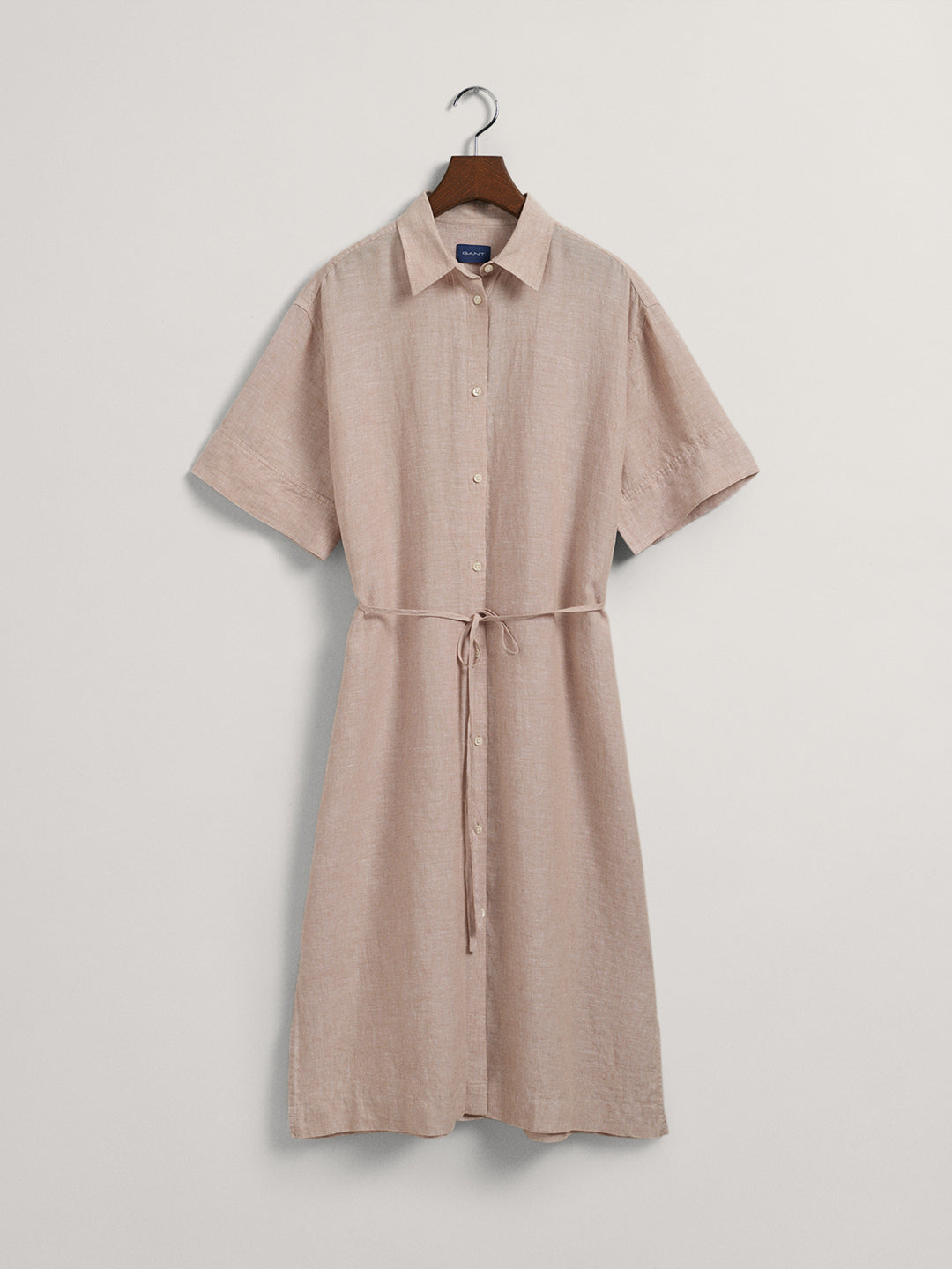 Gant Waist Tie-Up Linen Shirt Midi Dress