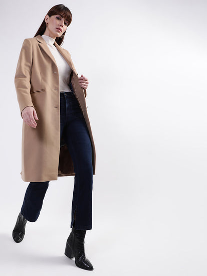 Gant Women Beige Solid Over Coats