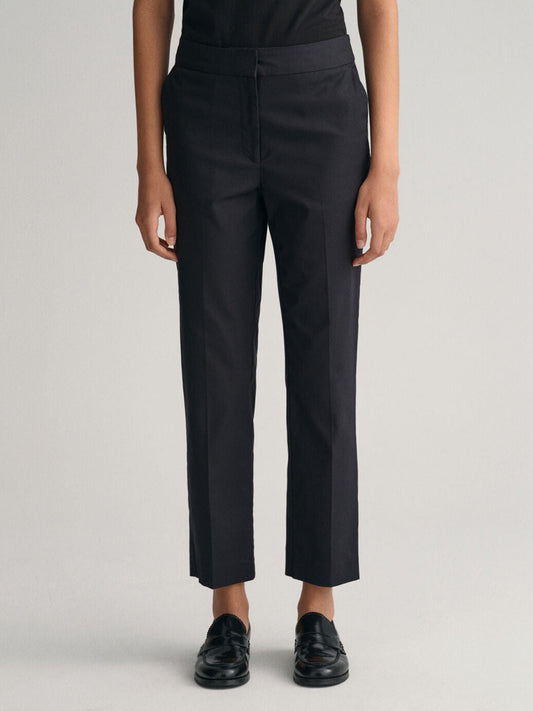 Gant Women Black Solid Mid-rise Slim Fit Trouser