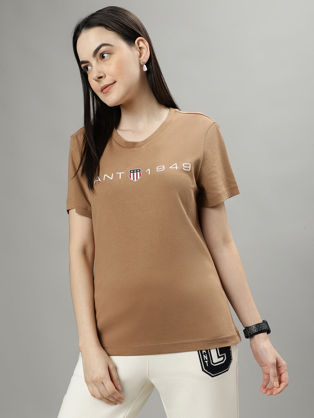 Gant Brown Fashion Logo Regular Fit T-Shirt