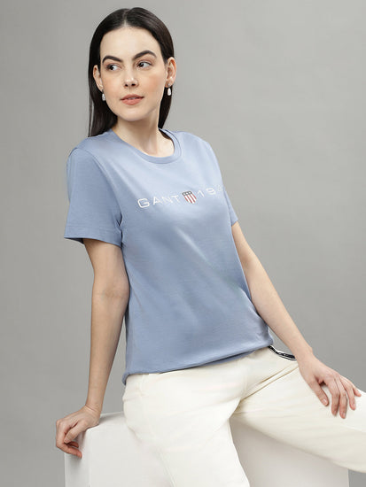 Gant Blue Fashion Logo Regular Fit T-Shirt