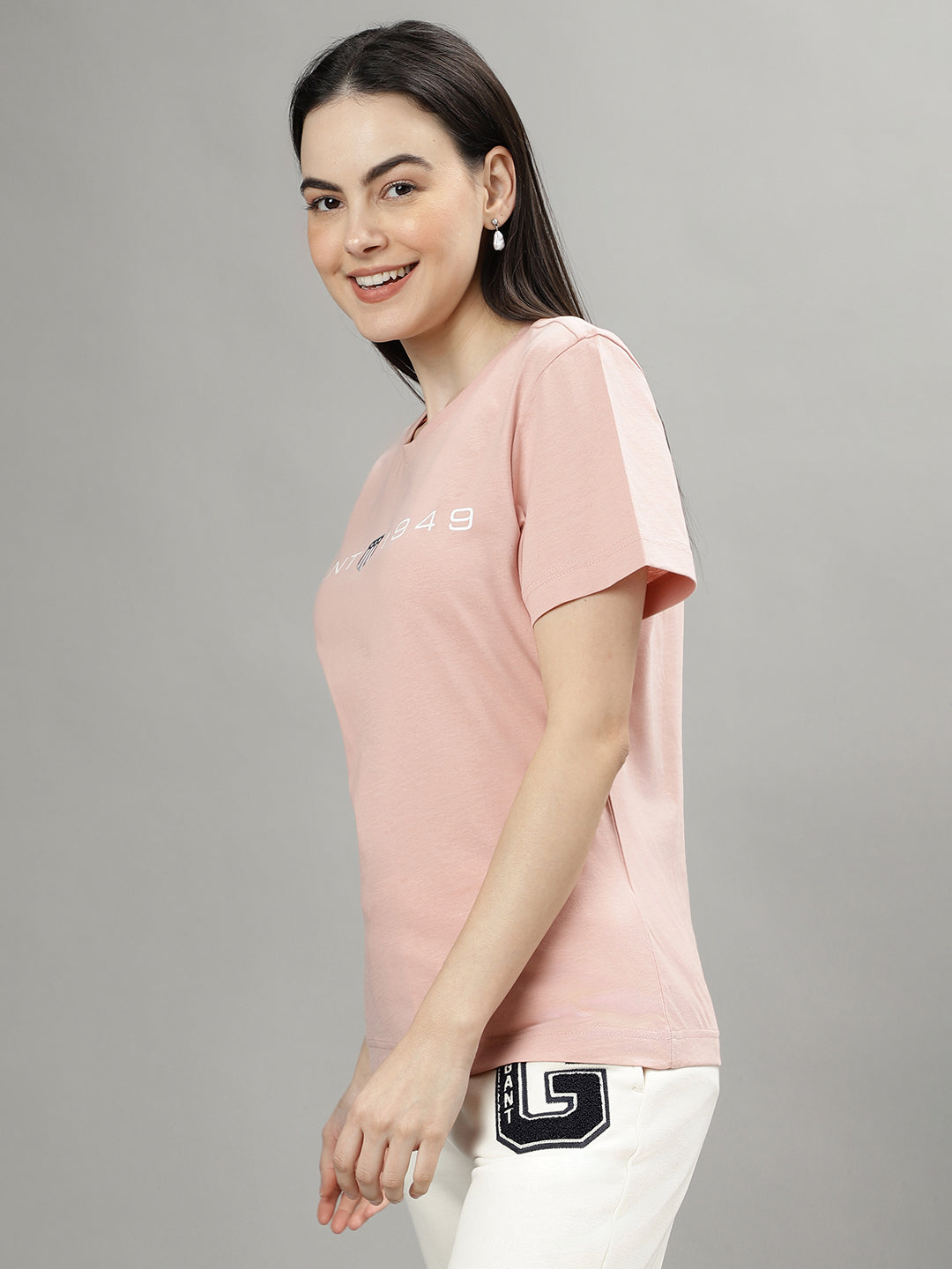 Gant Pink Fashion Logo Regular Fit T-Shirt