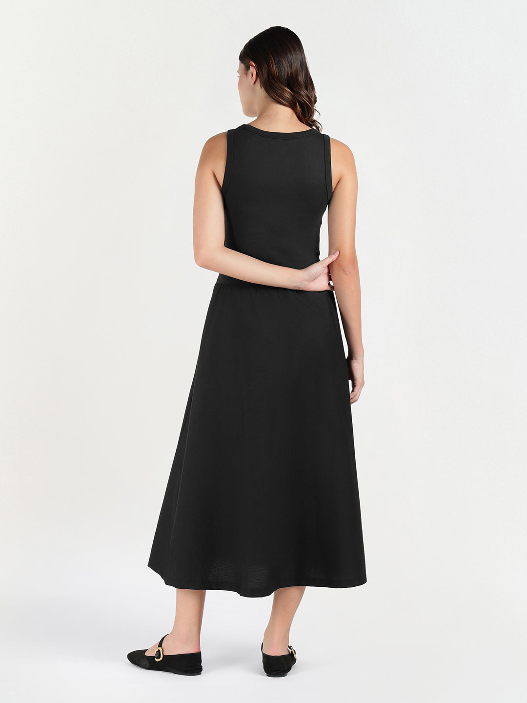 Gant Women Black Solid Crew Neck Dress