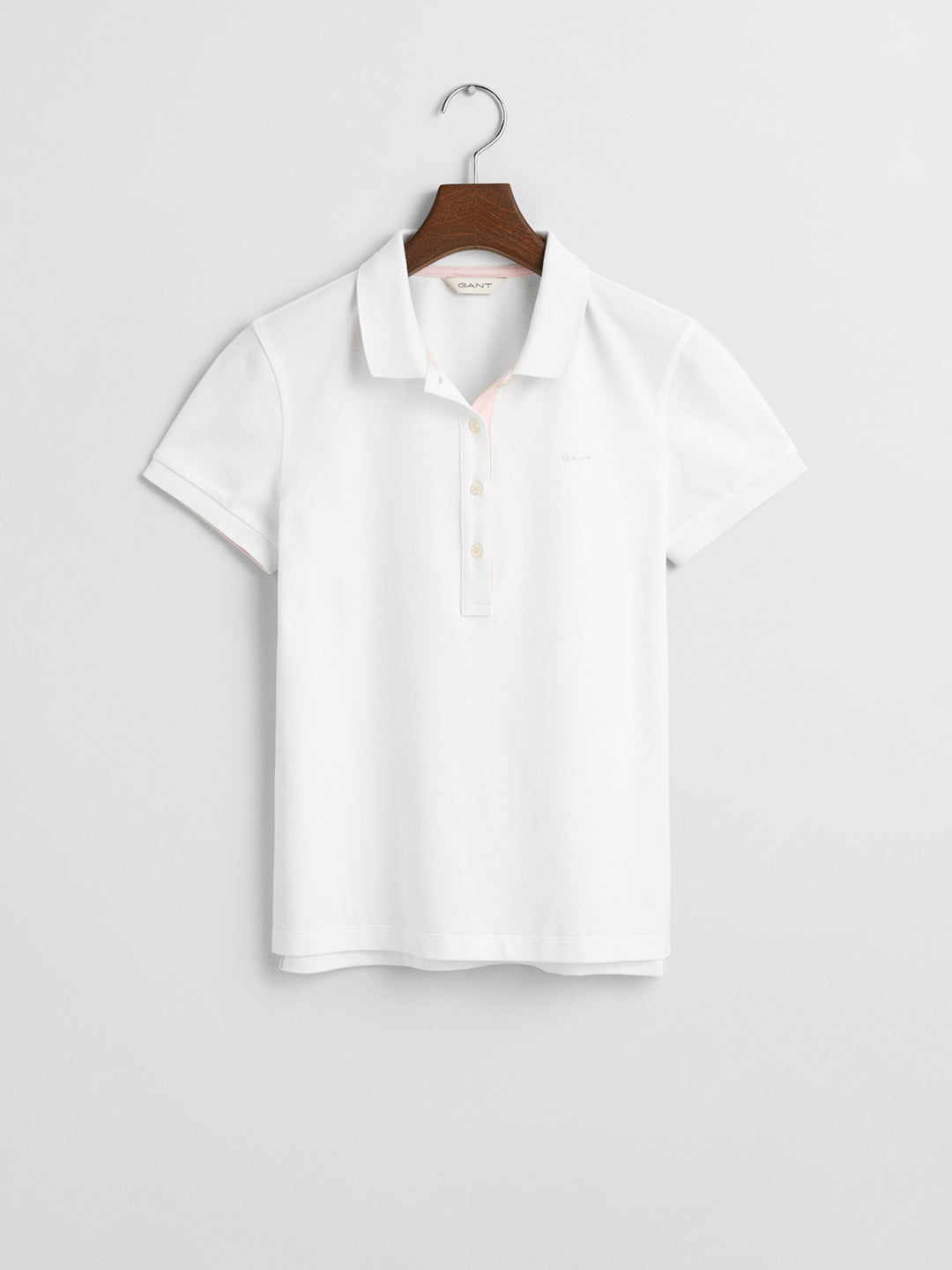 Gant Womens White Polo Collar Short Sleeve Solid T-Shirt