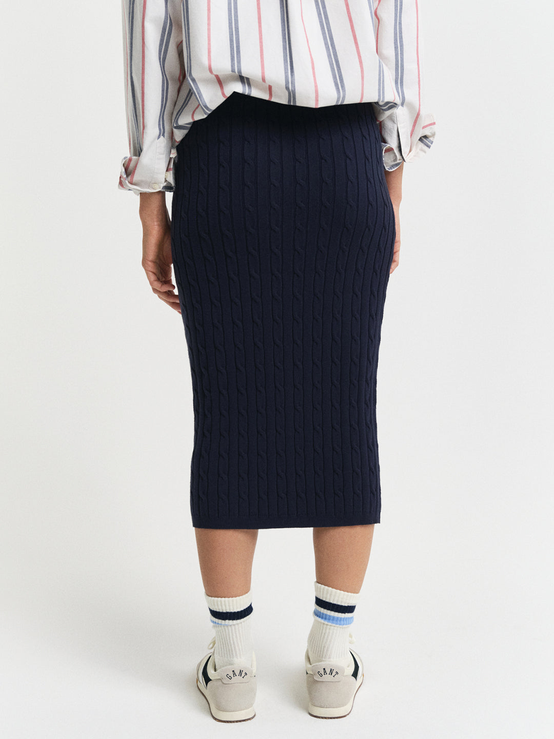 Gant Women Navy Blue Slim Fit Pencil Skirt