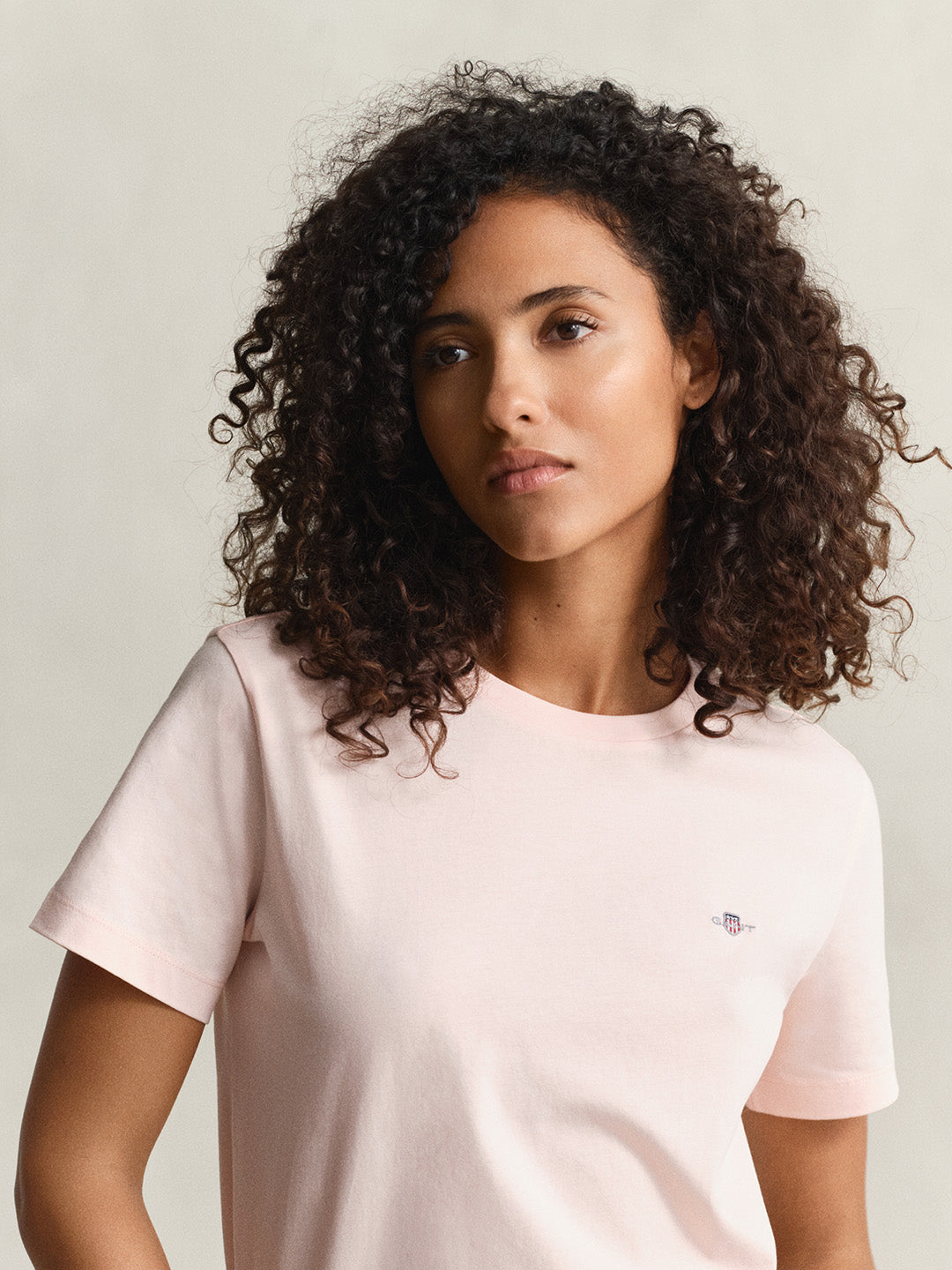 GANT Women Pink Regular Fit Shield T-Shirt