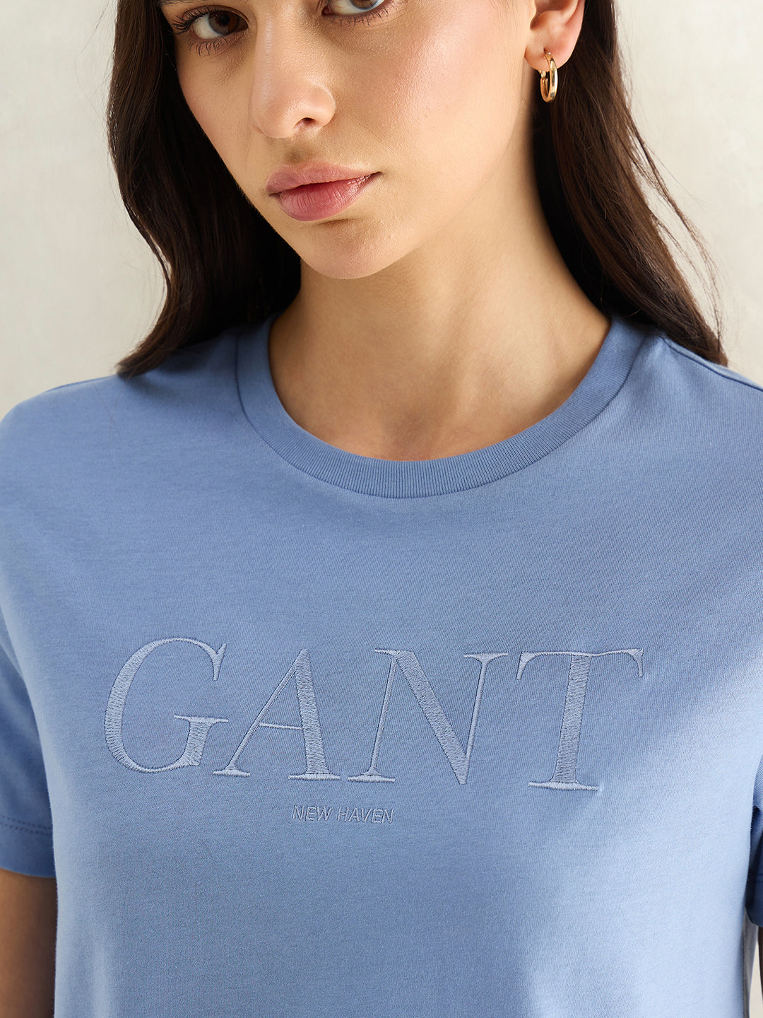 GANT Womens Blue Round Neck T-Shirt