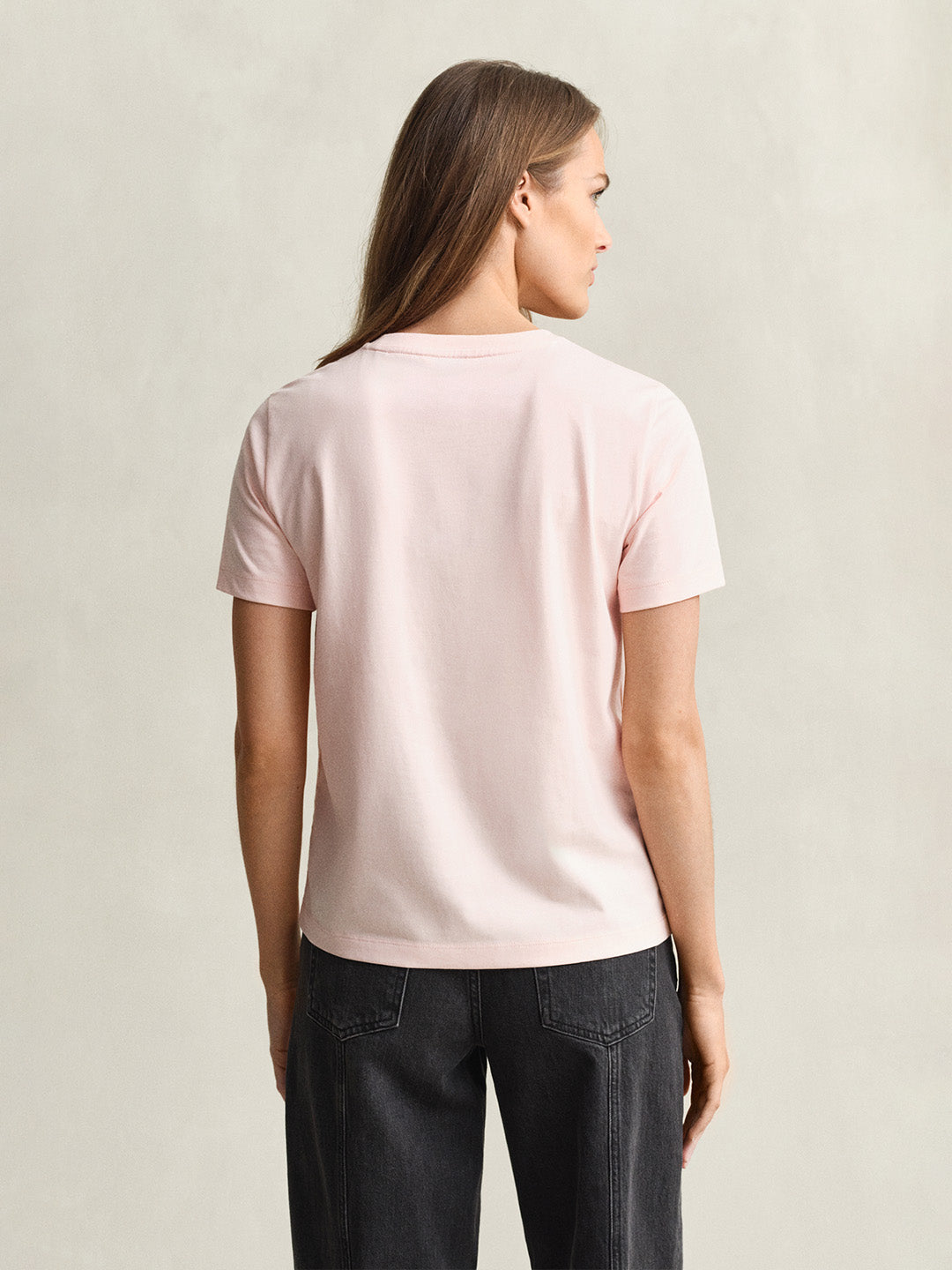 GANT Women Pink Printed Crew Neck T-Shirt