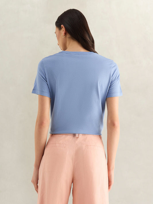 GANT Womens Blue Round Neck T-Shirt