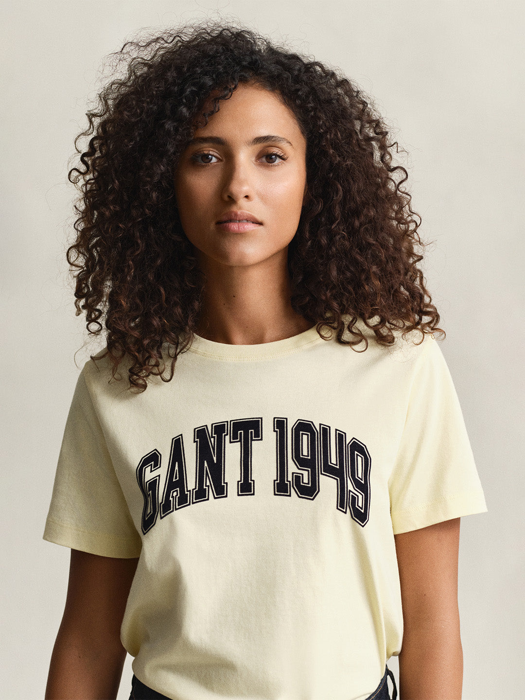 GANT Women Yellow Printed Crew Neck T-Shirt