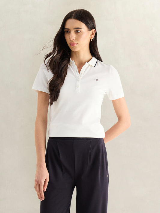 GANT Womens White Polo T-Shirt