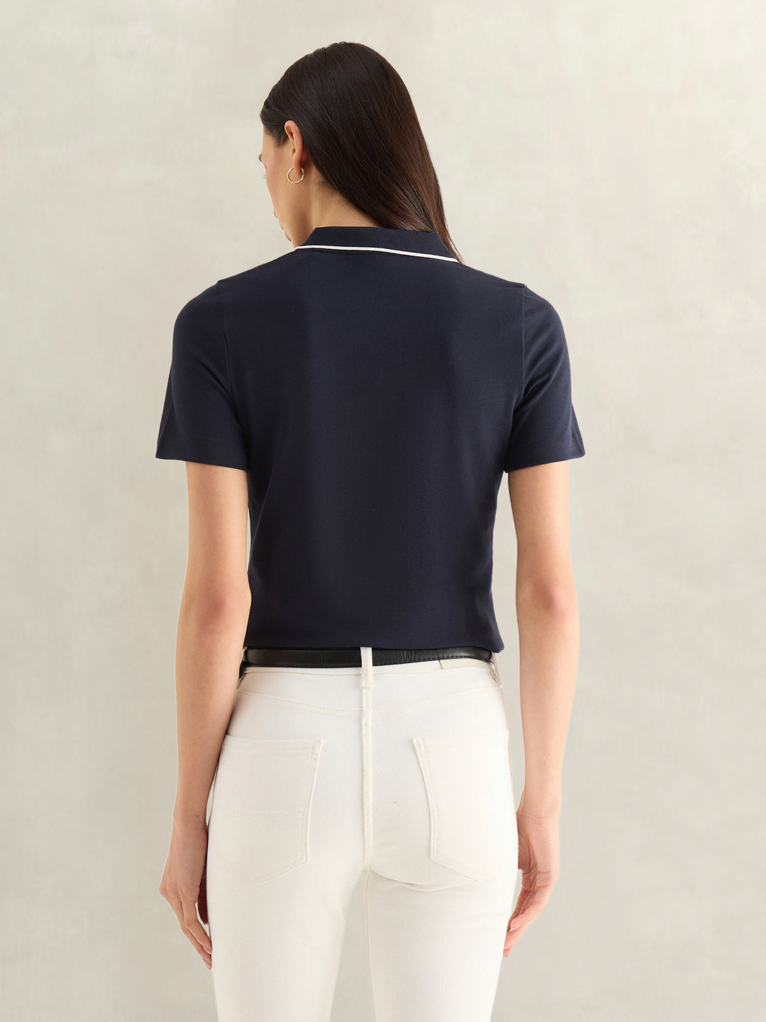 GANT Womens Navy Blue Polo T-Shirt