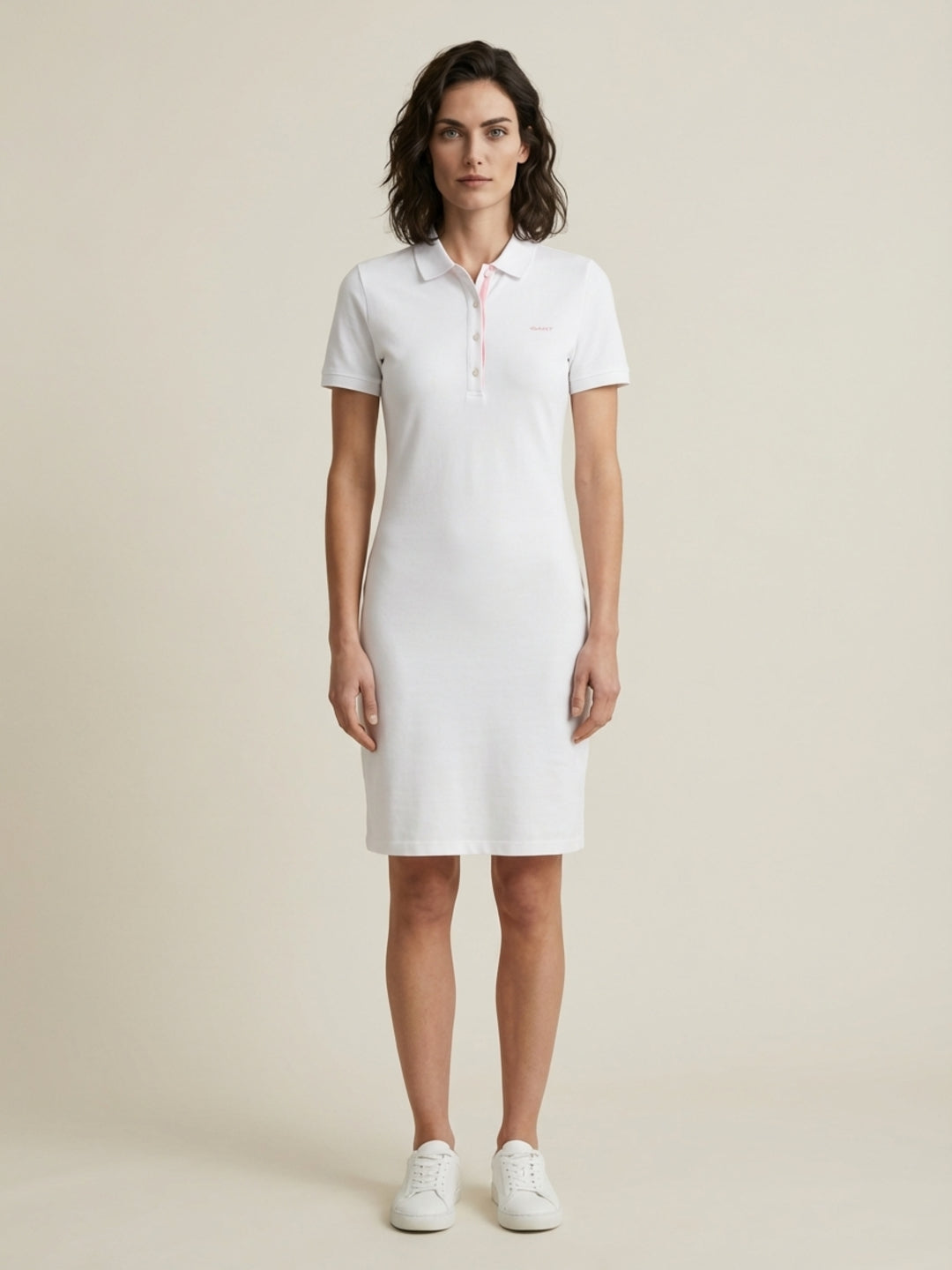 Gant Women White Solid Stretchable Slim Fit Pique Dress
