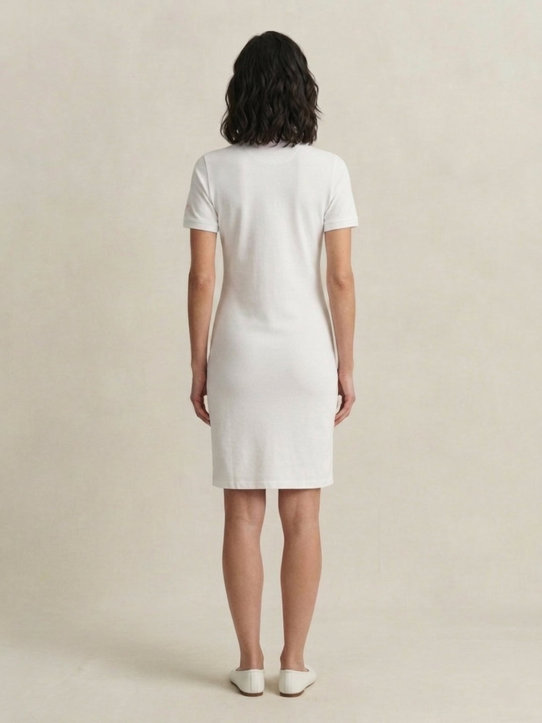 Gant Women White Solid Stretchable Slim Fit Pique Dress
