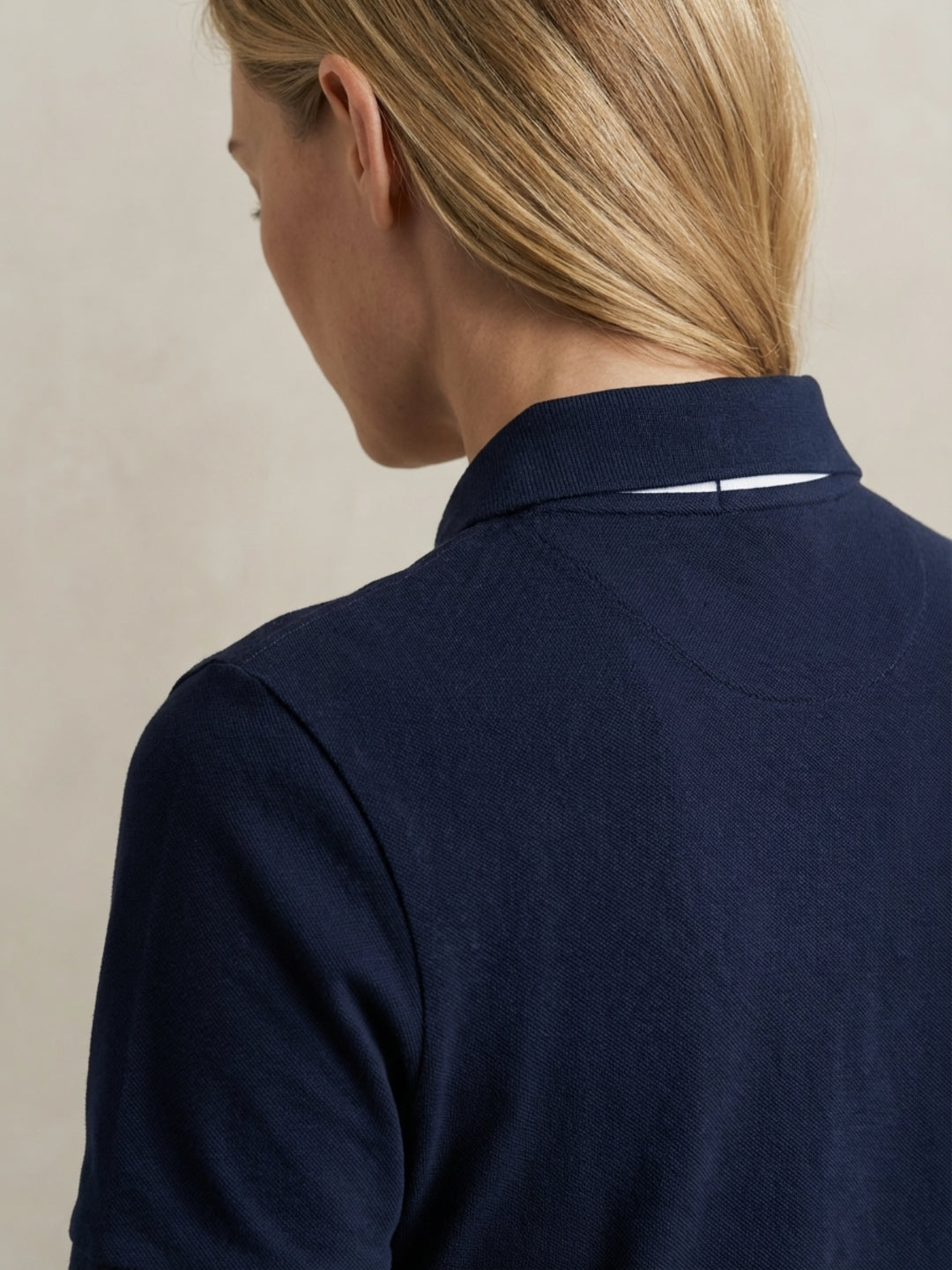 Gant Women Navy Blue Solid Stretchable Slim Fit Pique Dress