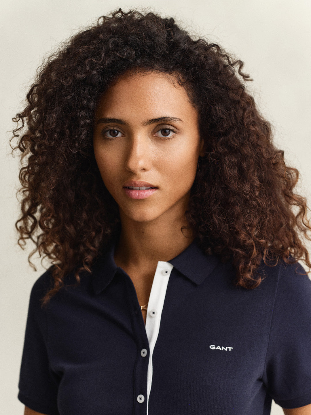 GANT Women Navy Blue Slim Fit Pique Polo T-Shirt