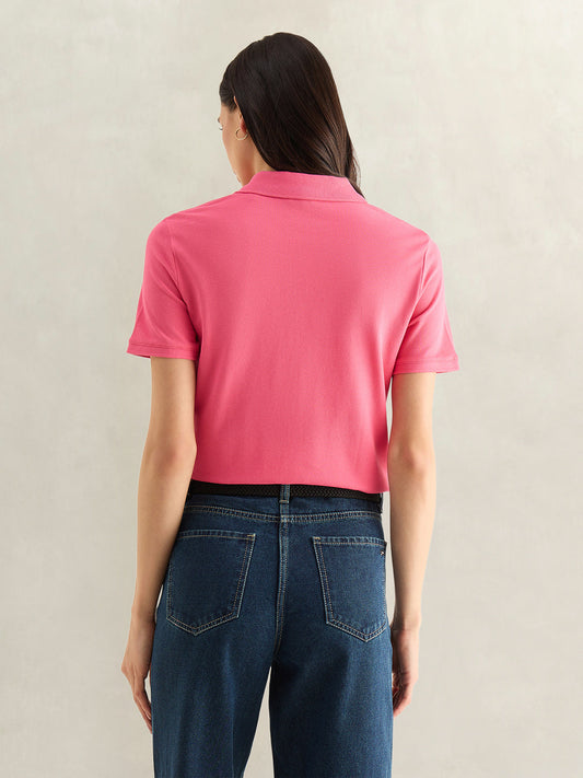 GANT Womens Pink Polo T-Shirt