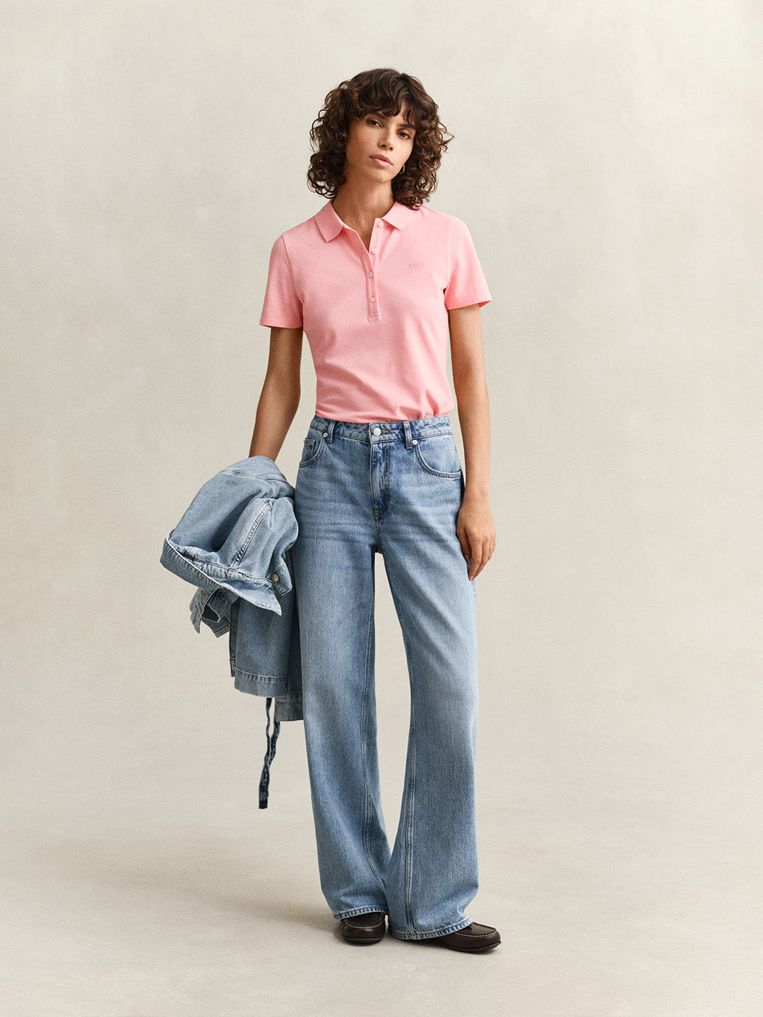 Gant Women Pink Solid Slim Fit Polo T-Shirt