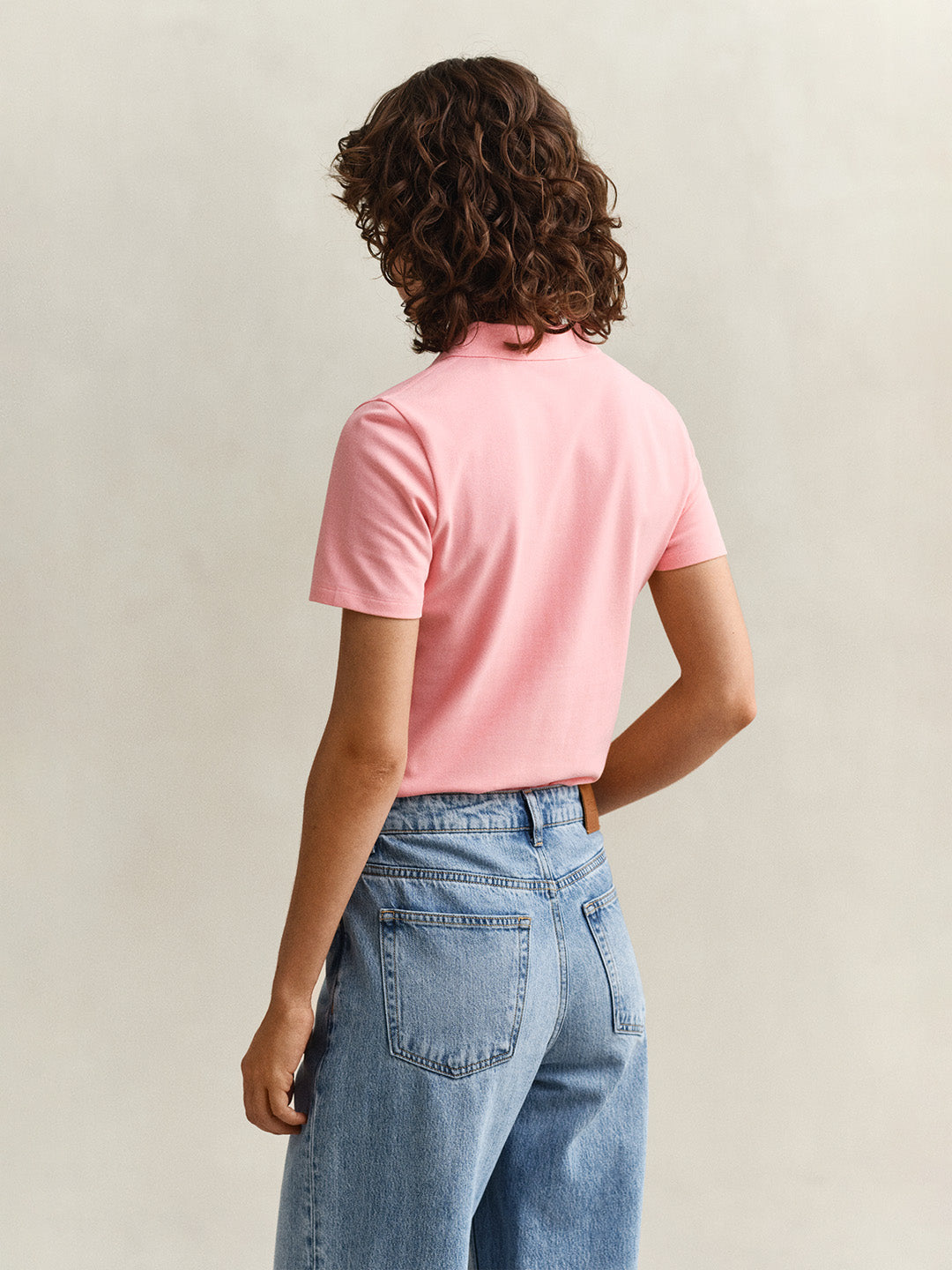 Gant Women Pink Solid Slim Fit Polo T-Shirt