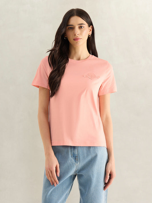 GANT Womens Pink Round Neck T-Shirt
