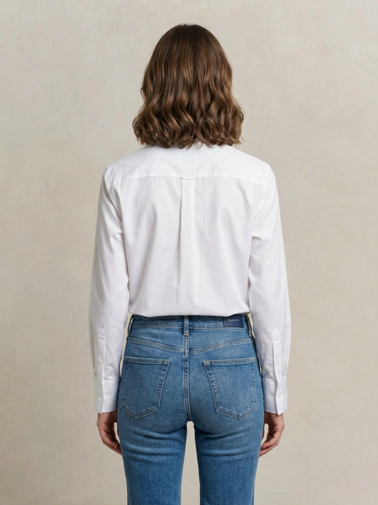 Gant Women White Striped Relaxed Fit Pure Cotton Shirt