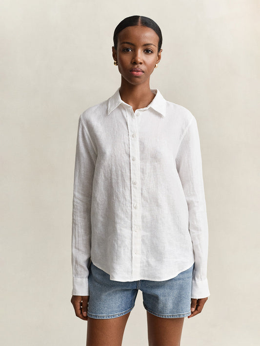 GANT Women White Pure Linen Shirt