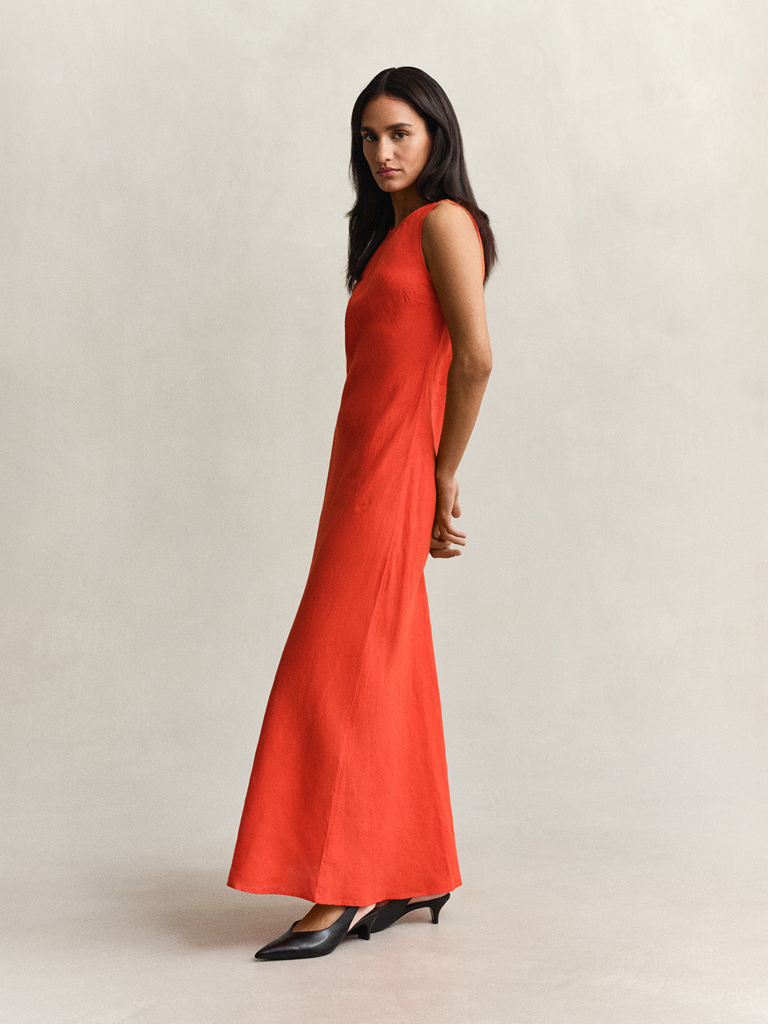 GANT Women Red Slim Fit Maxi Linen Dress