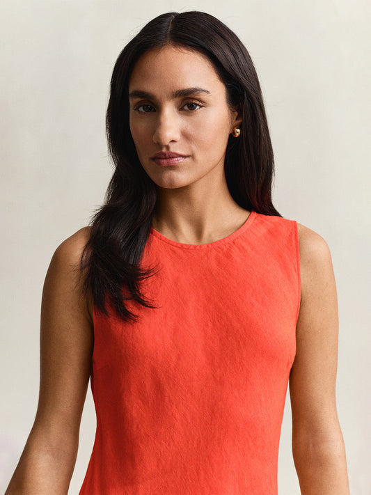 GANT Women Red Slim Fit Maxi Linen Dress