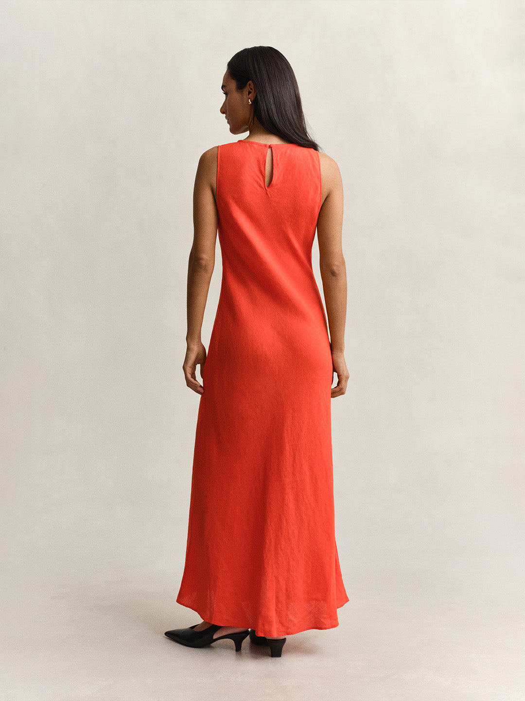 GANT Women Red Slim Fit Maxi Linen Dress