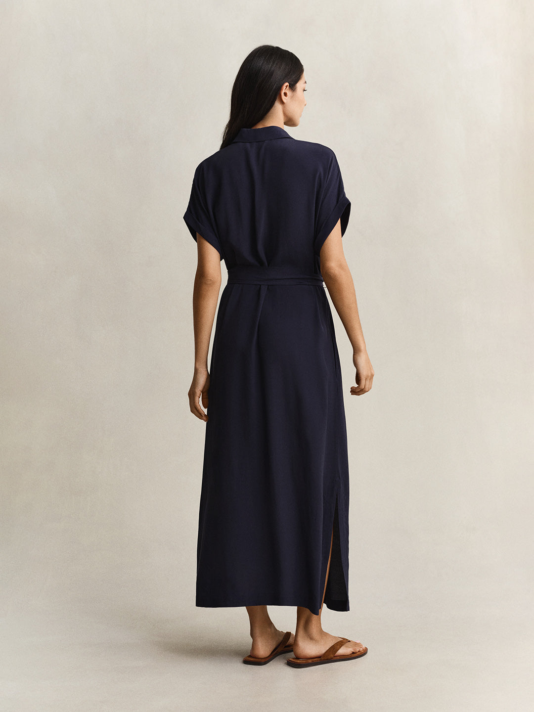 GANT Women Navy Blue Relaxed Fit Maxi Dress