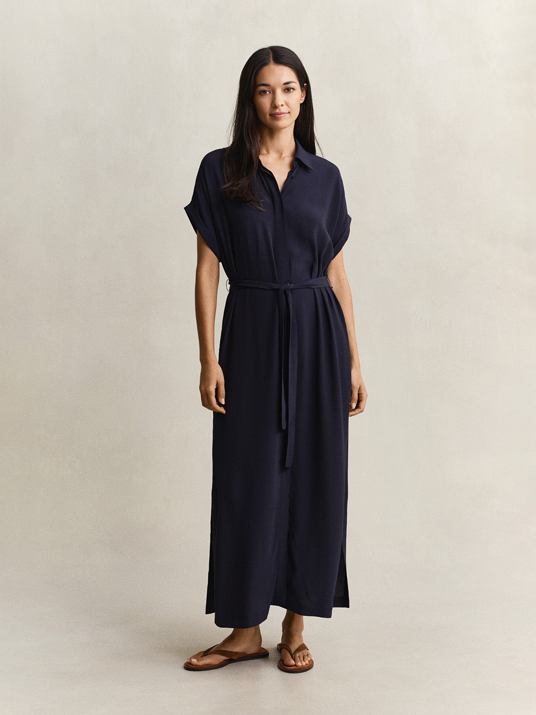 GANT Women Navy Blue Relaxed Fit Maxi Dress