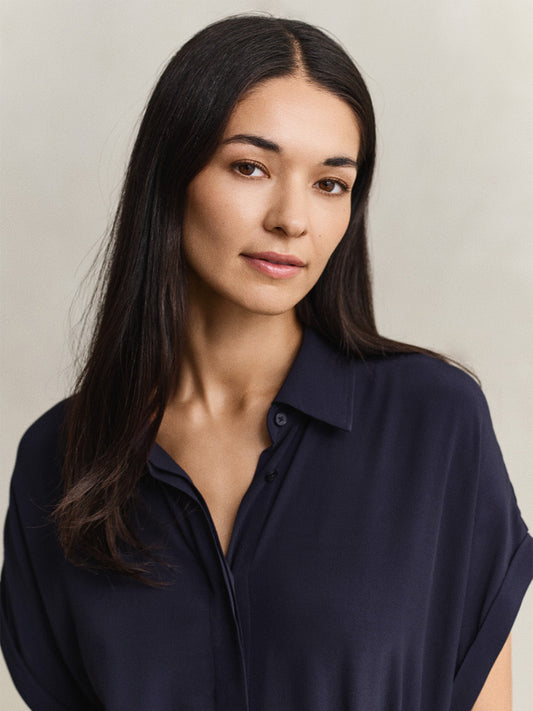 GANT Women Navy Blue Relaxed Fit Maxi Dress