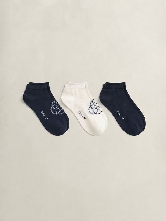 Gant Women Multicolour Printed Ankle Length Monogram Socks Pack of 3