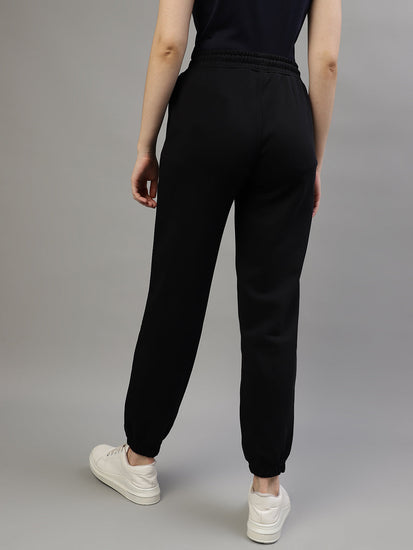 Gant Women Black Solid Relaxed Fit Trackpants