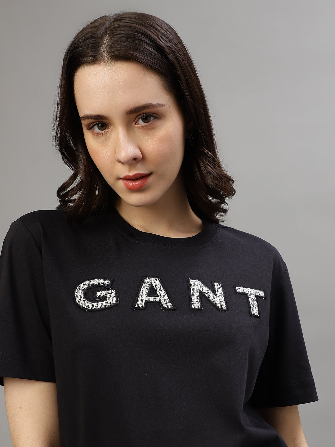 Gant Black Fashion Printed Relaxed Fit T-Shirt