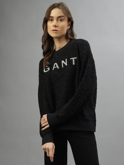 Gant Women Solid Round Neck Full Sleeves Sweatshirt