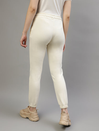 Gant Women Cream Solid Regular Fit Trackpants