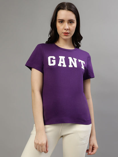 Gant Purple Fashion Printed Regular Fit T-Shirt